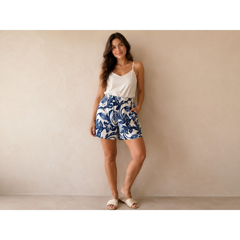Linen Blend Shorts Women Size Small Spring Summer Vacation Beach